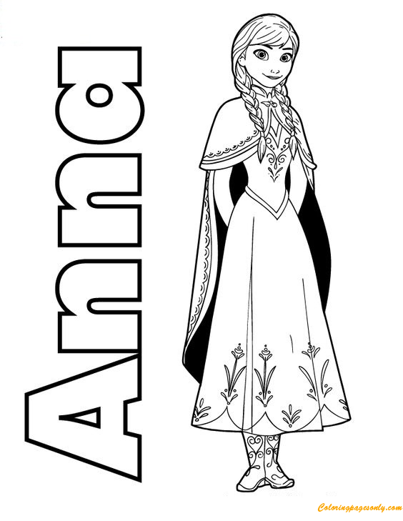 frozen coloring sheets anna