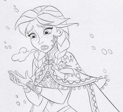 Anna Is Almost Completely Frozen Coloring Page