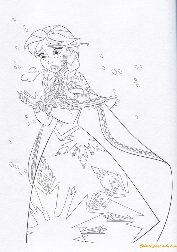 Anna Is Almost Completely Frozen Coloring Pages