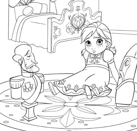 Anna Lonely Without Elsa Coloring Pages