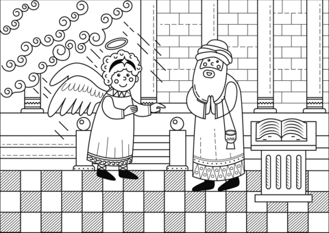 Annunciation To Zechariah Coloring Pages
