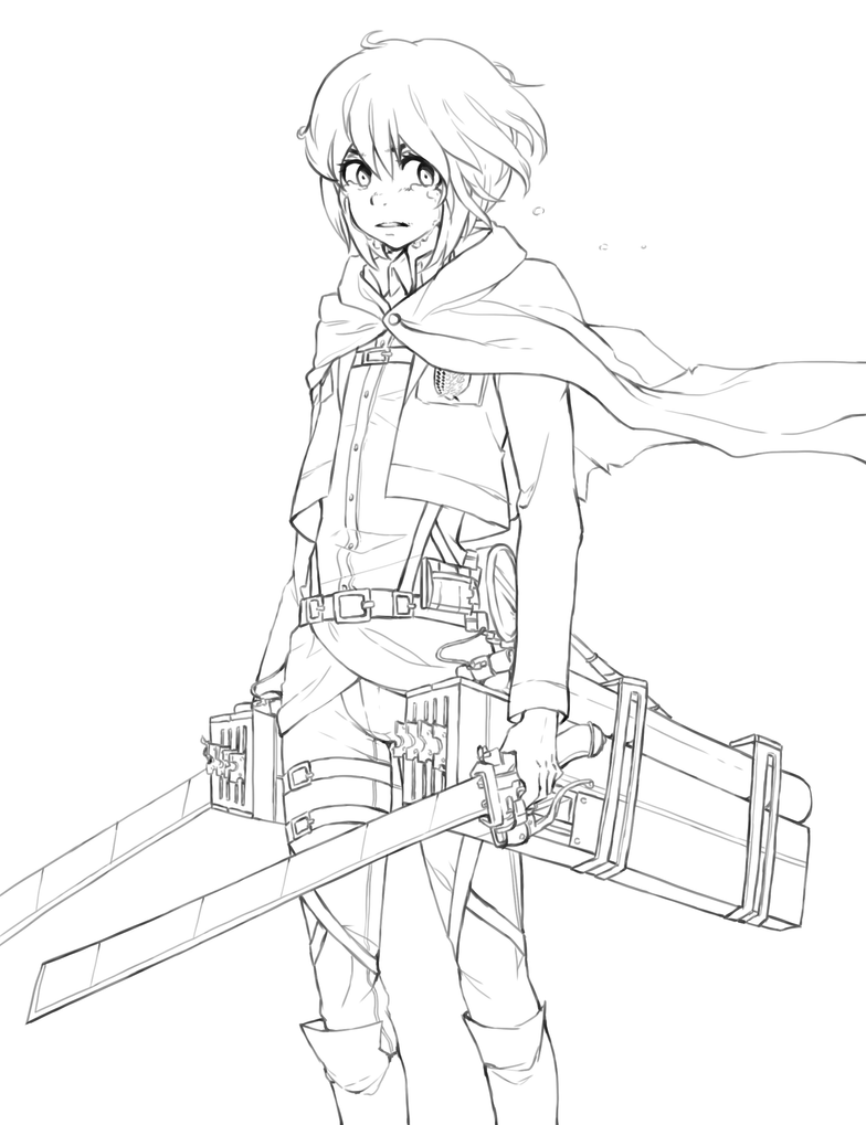 Mikasa Ackermann from Attack on Titan Coloring Page