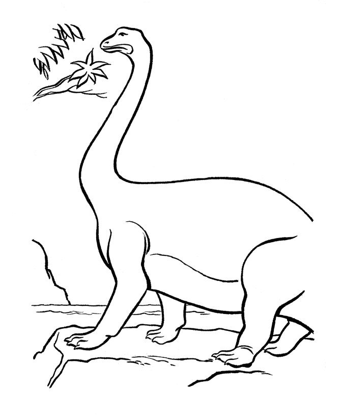 Apatosaurus Dinosaur on the ledge Coloring Page
