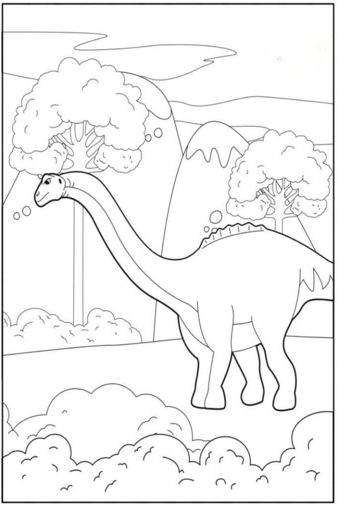 Apatosaurus Dinosaurus loopt rond van Apatosaurus