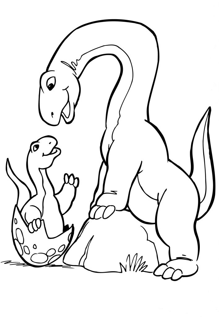 Coloriage Apatosaurus Dinosaurus oeuf