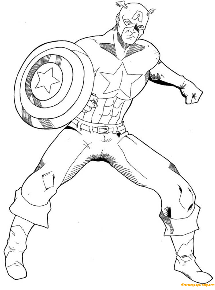 Apparition de Captain America Coloriage