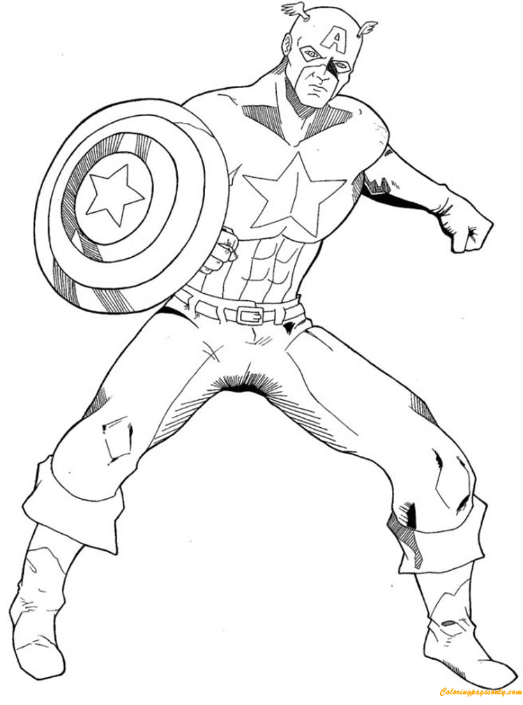 Appearance of Captain America Coloring Pages - Avengers Coloring Pages