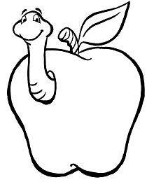 Apple Worm Coloring Pages