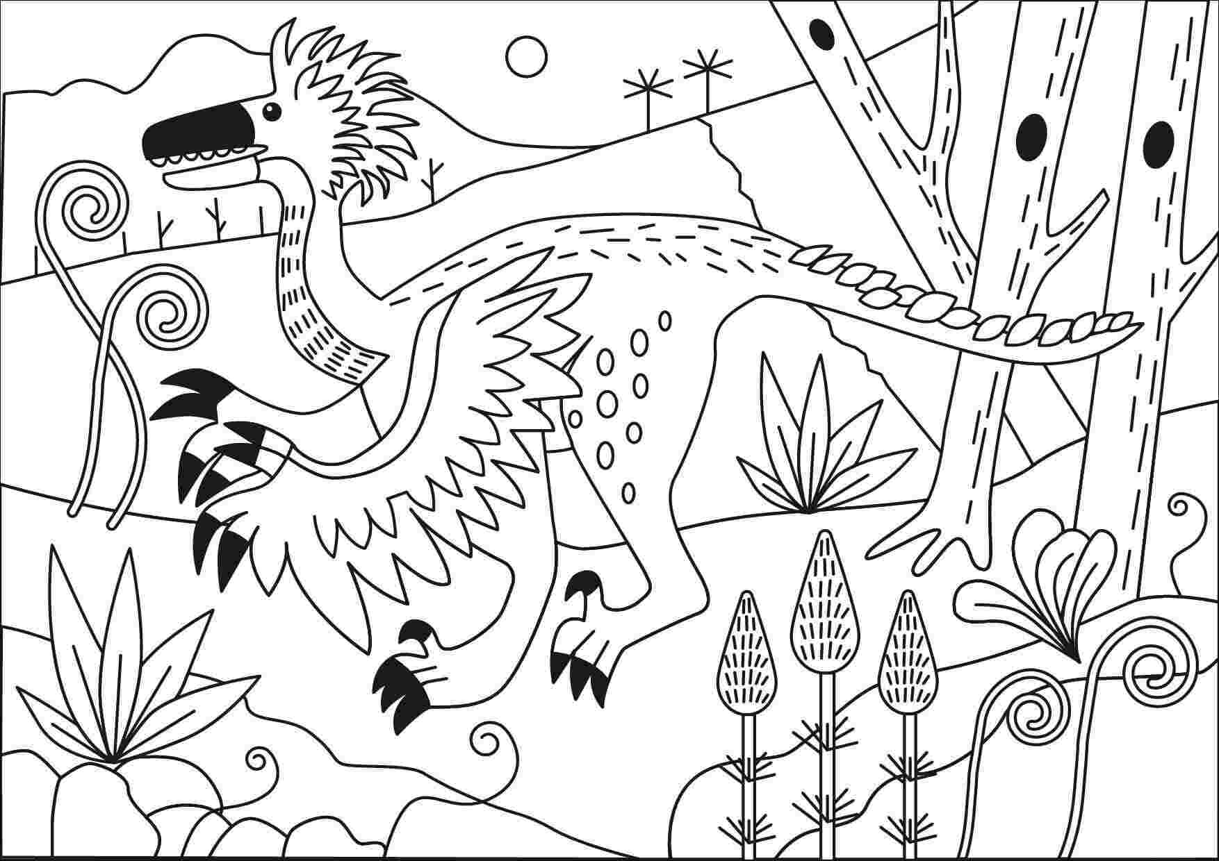 Desenho bonito do Archaeopteryx para colorir para crianças
