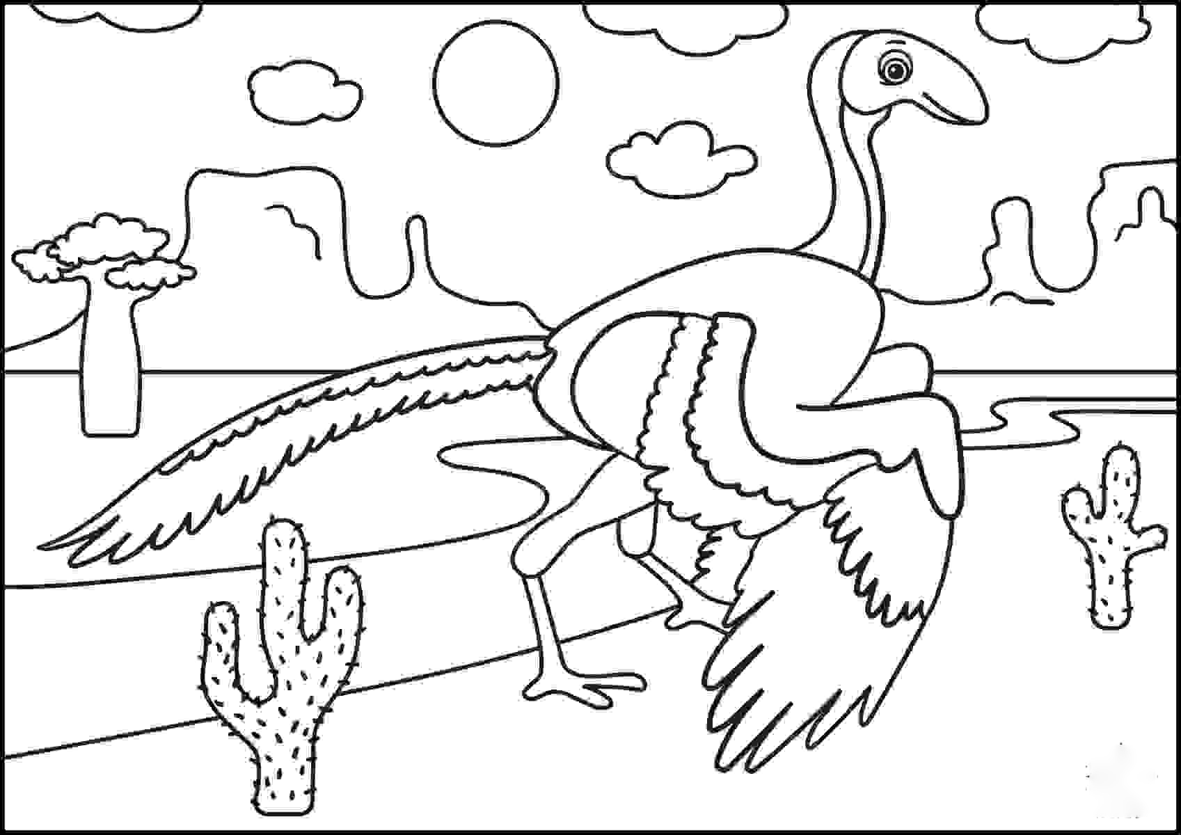 Раскраска динозавр археоптерикс простой для дошкольников