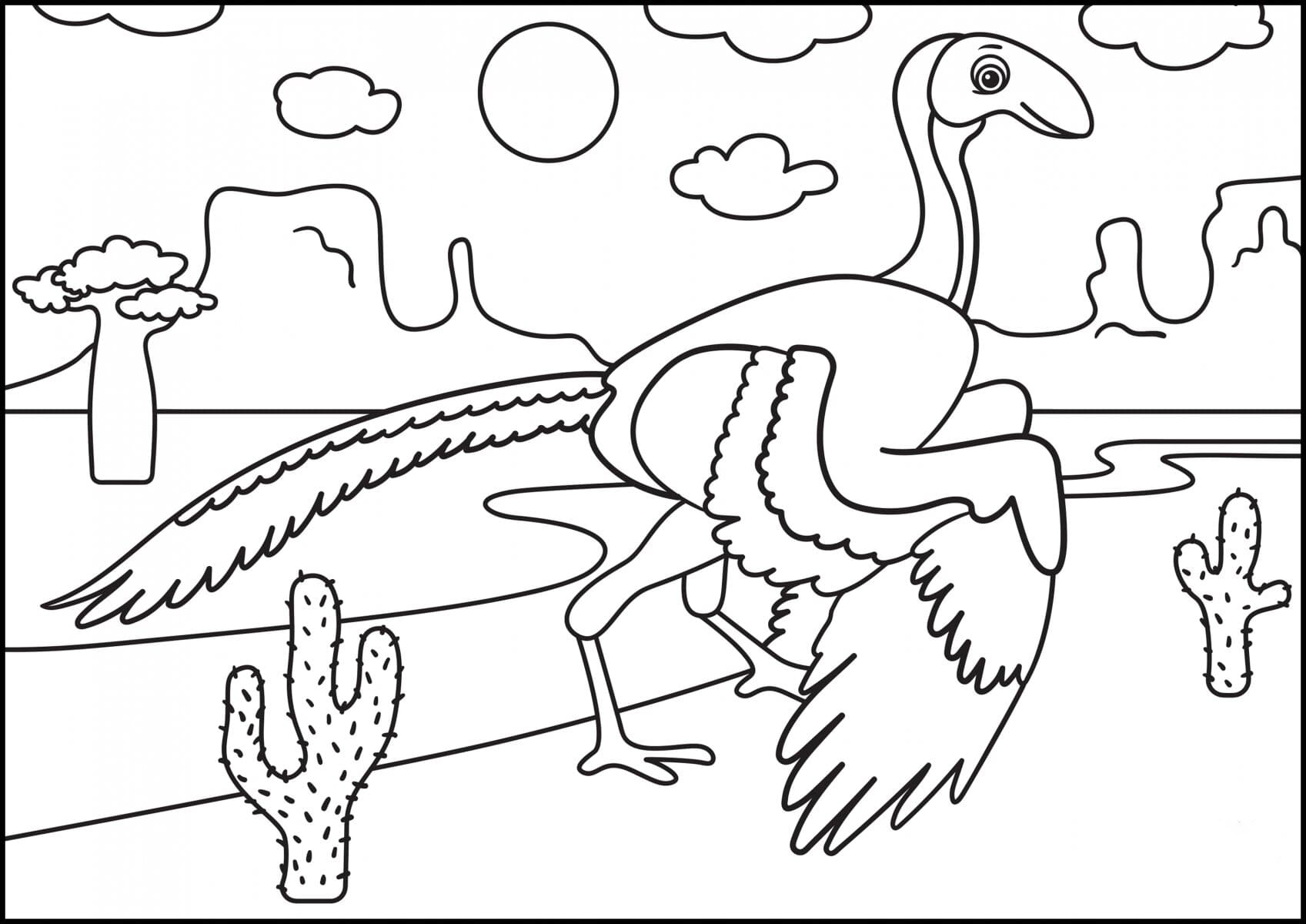 Archaeopteryx Dinosaur Drawing Simple For Preschool Coloring Pages