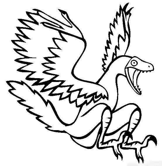 desenho de dinossauro Archaeopteryx está gritando para colorir