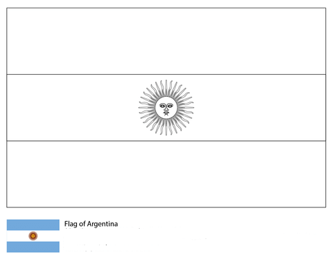 Flag of Argentina-World Cup 2018 Coloring Page
