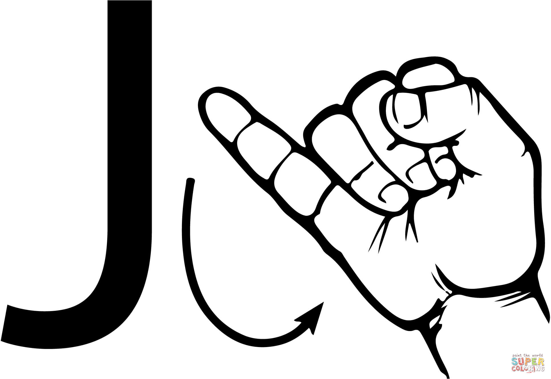 Asl Sign Language Letter J Coloring Page Free Printable Coloring Pages