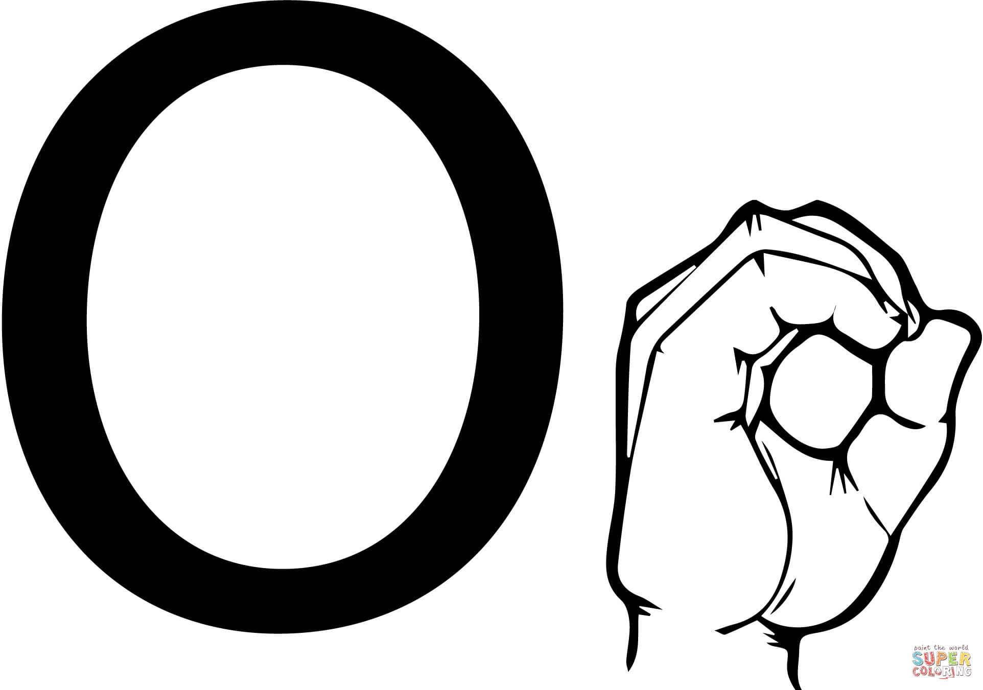 Lingua dei segni ASL Lettera O da Lettera O