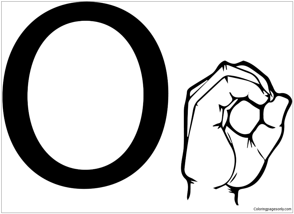 Asl Sign Language Letter O Coloring Page Free Coloring