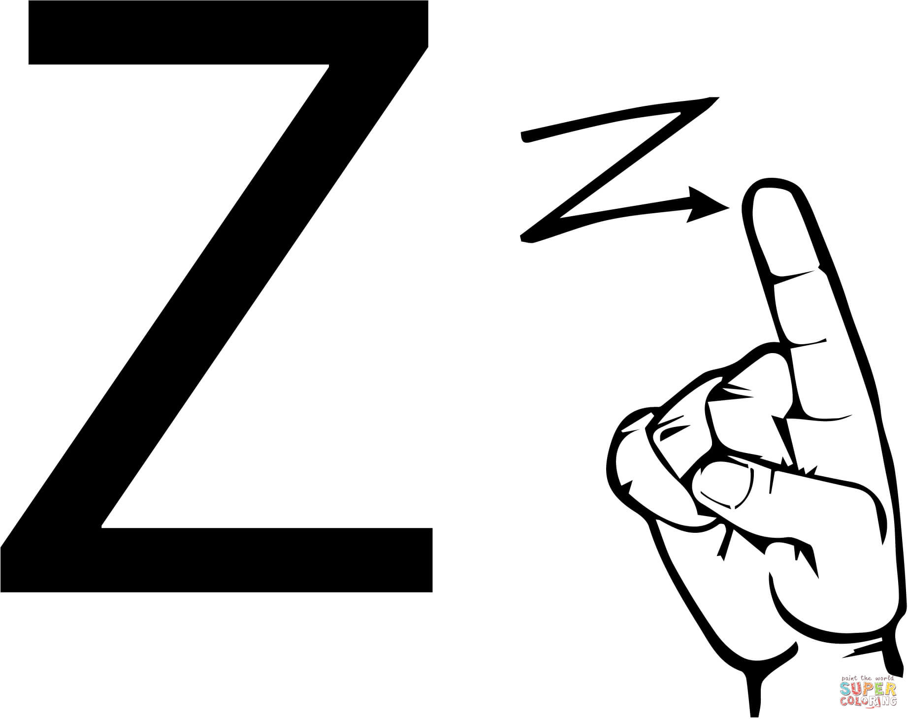 لغة الإشارة ASL حرف Z من الحرف Z