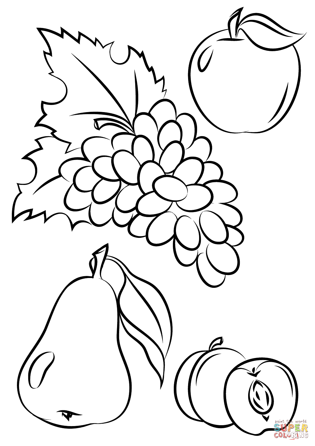 Autumn Fruits Coloring Pages