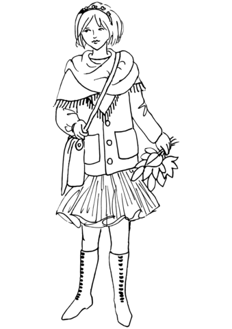 Autumn Girl Coloring Pages