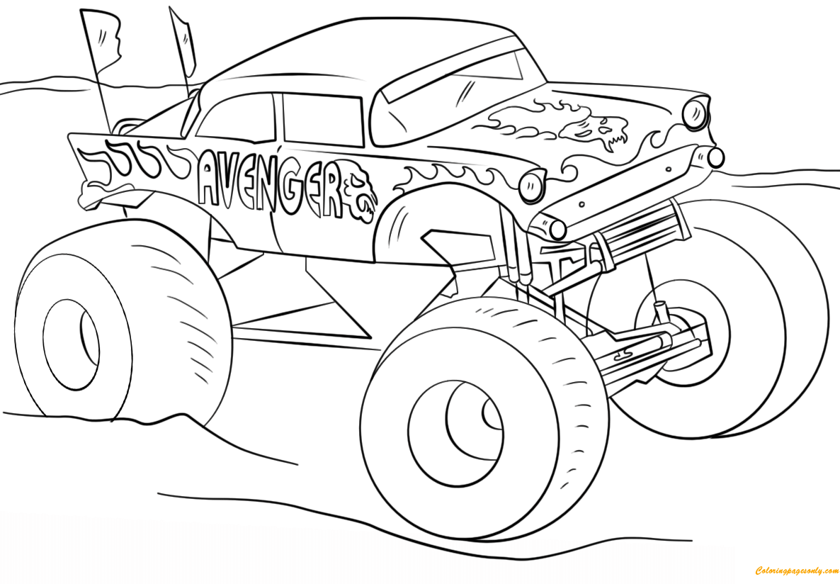 Avenger Monster Truck Kleurplaat