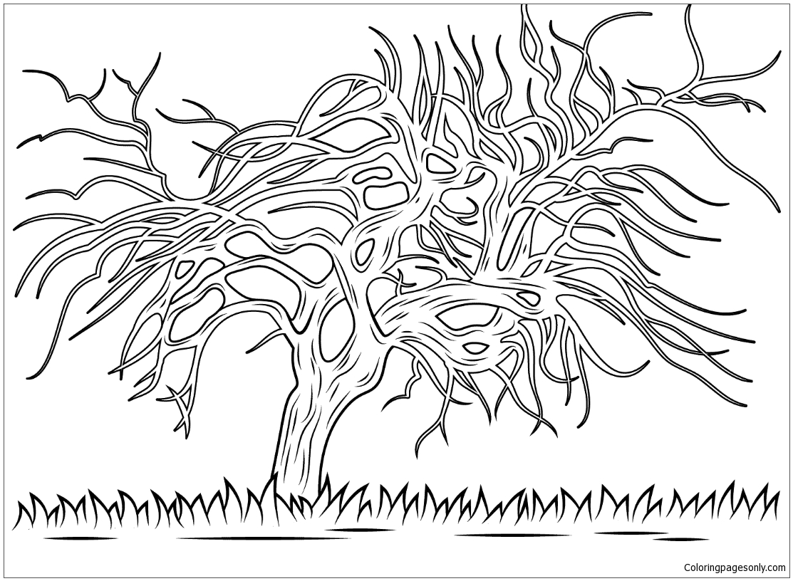 Avond Evening the Red Tree by Piet Mondrian Coloring Page