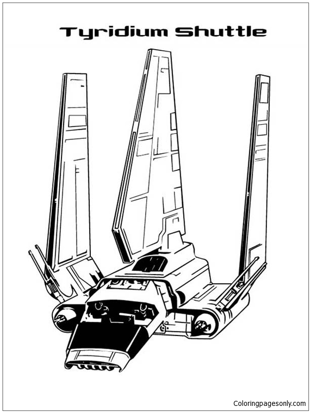 Awesome Tyridium Shuttle In Star Wars Coloring Pages