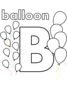 B Is For Balloon Coloring Page