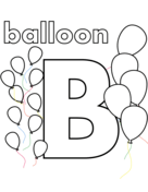 B Is For Balloon Coloring Pages