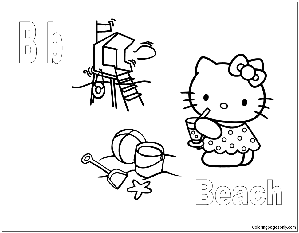 B Is For Beach Coloring Pages