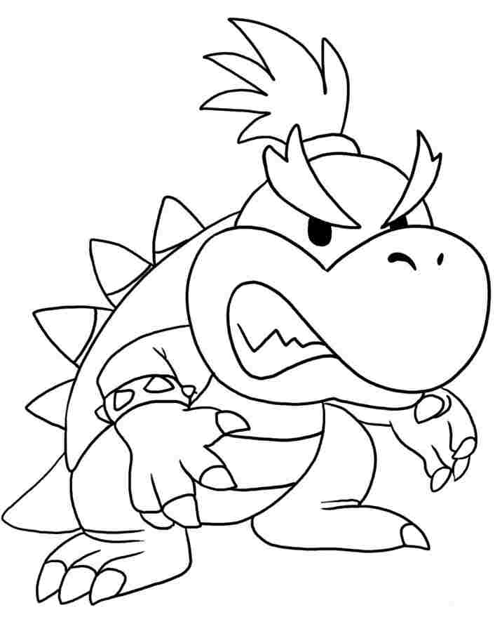 Baby Bowser is angry Coloring Page