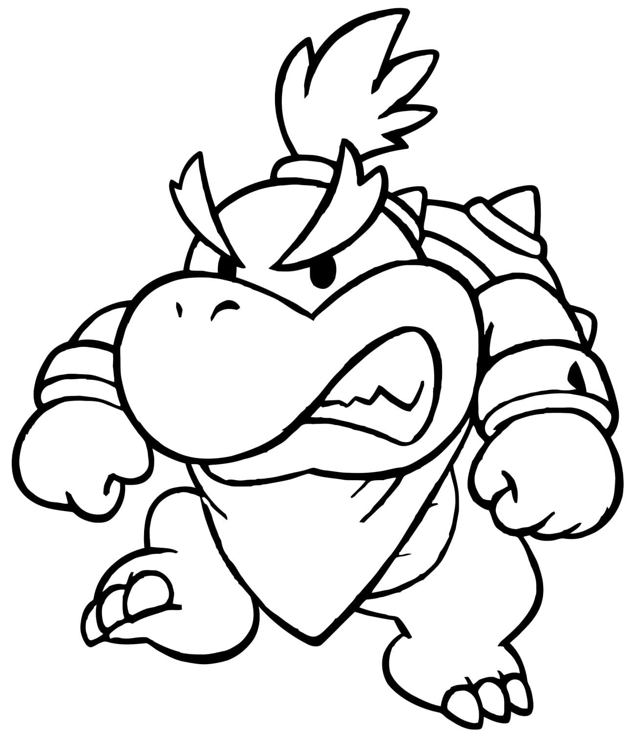 Baby Bowser tritt von Bowser Jr. auf mich zu