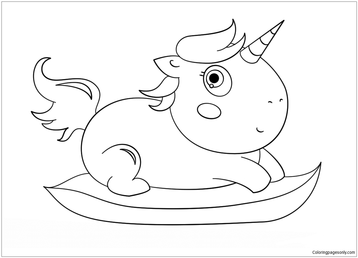 Baby Unicorn Coloring Pages Free