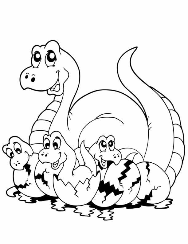 Baby Dinosaur Playtime Coloring Page