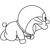 Baby Doraemon Crawling Coloring Page