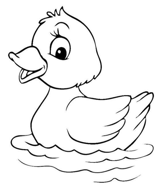 Baby Duck Animal Coloring Page
