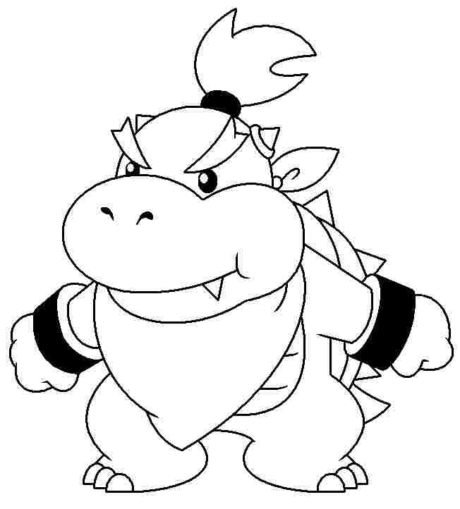 Baby Koopa at the lunchtime Coloring Page