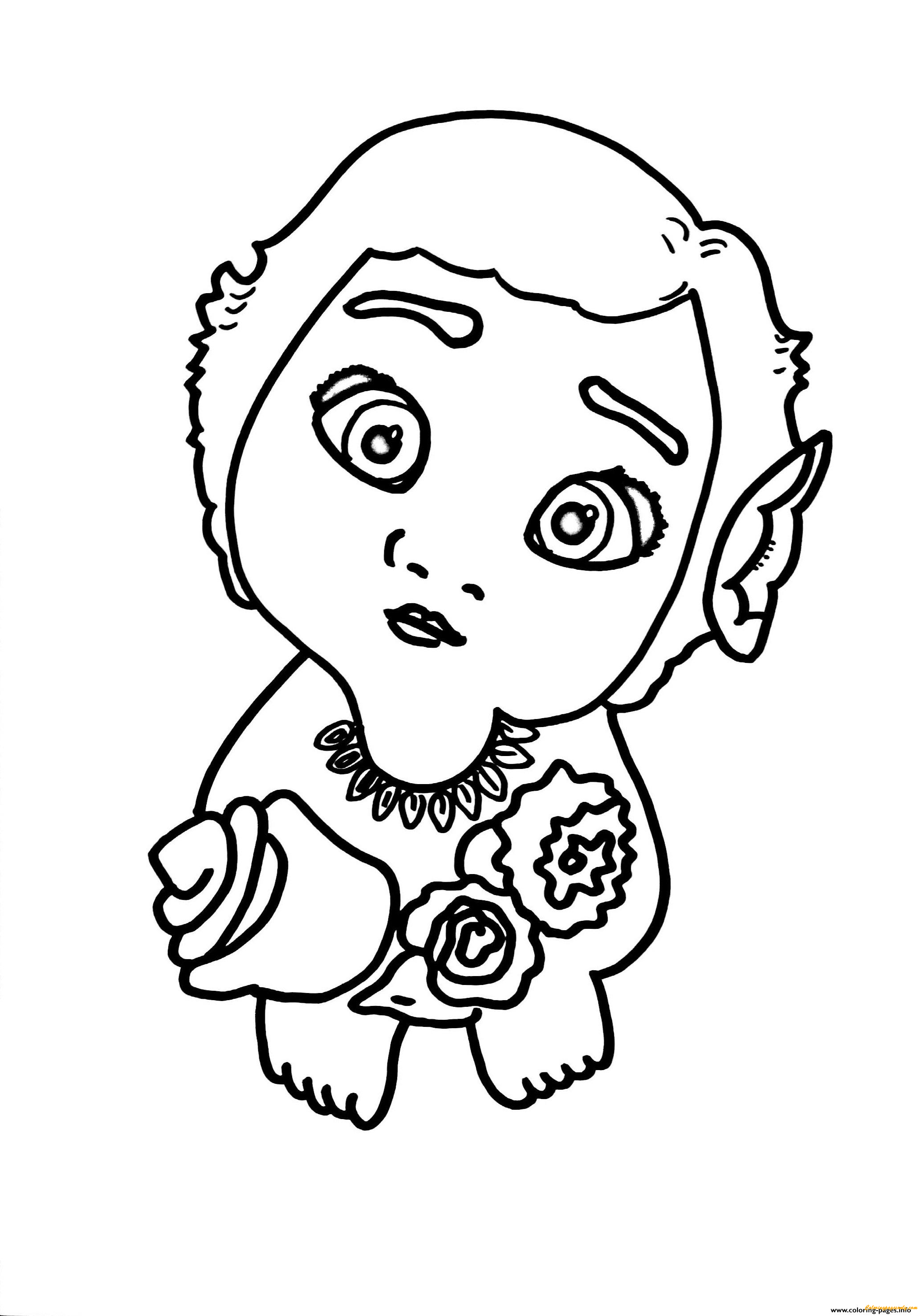 baby moana with flowers coloring pages cartoons coloring pages free