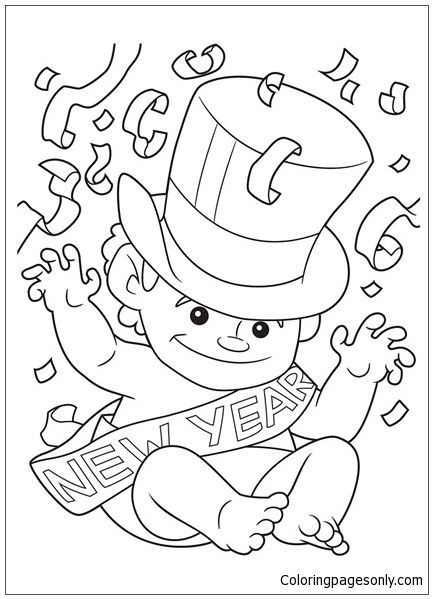 new years baby coloring pages