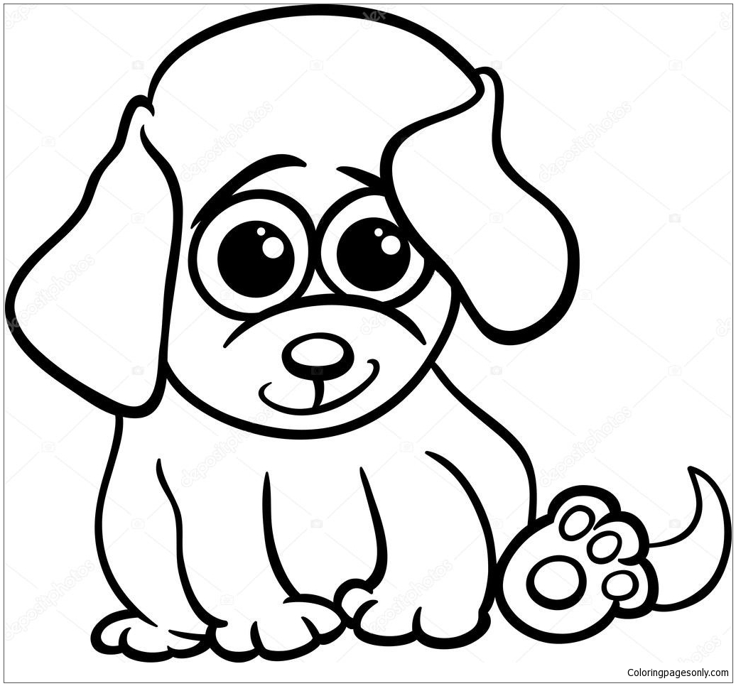 A Baby Puppy Coloring Page