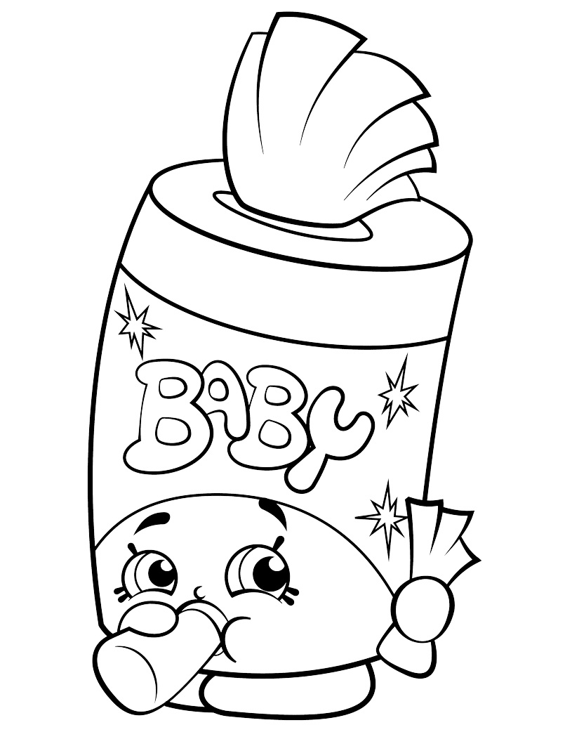 Baby Swipes Pagina da colorare di Shopkin stagione 2