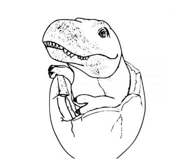 Baby T. Rex Coloring Page