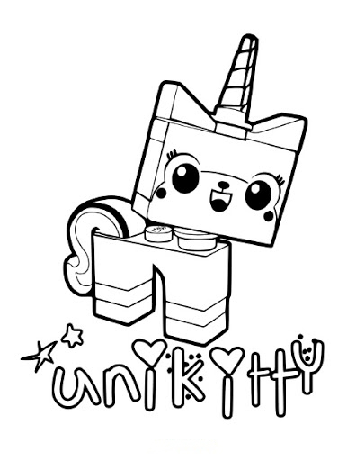 Página para colorir da Unikitty do bebê