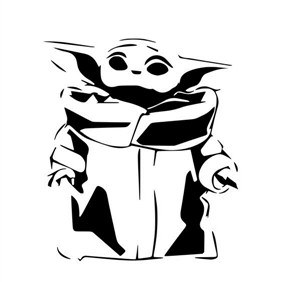 Baby Yoda For You Coloring Page