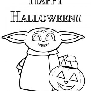 Baby Yoda Halloween Coloring Pages - Baby Yoda Coloring Pages