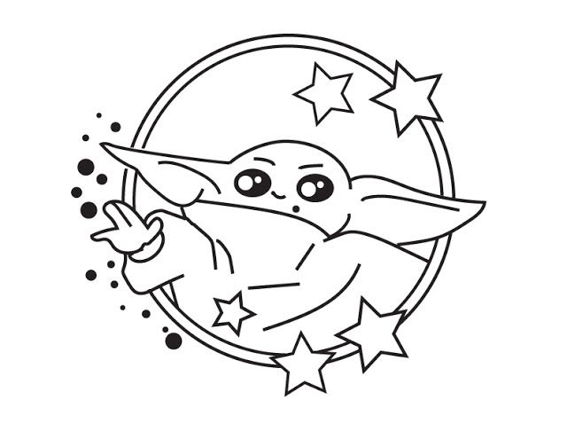 Baby Yoda Movie Star Coloring Pages