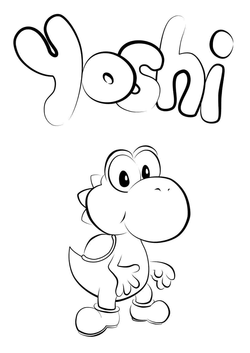 Baby Yoshi from Earth Evolution verion in Super Mario Bros Coloring Page