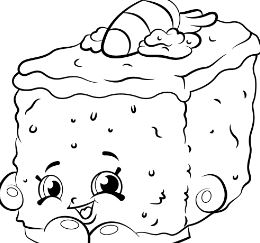 Bakery Carrie Carrot Cake Shopkins Coloring Page