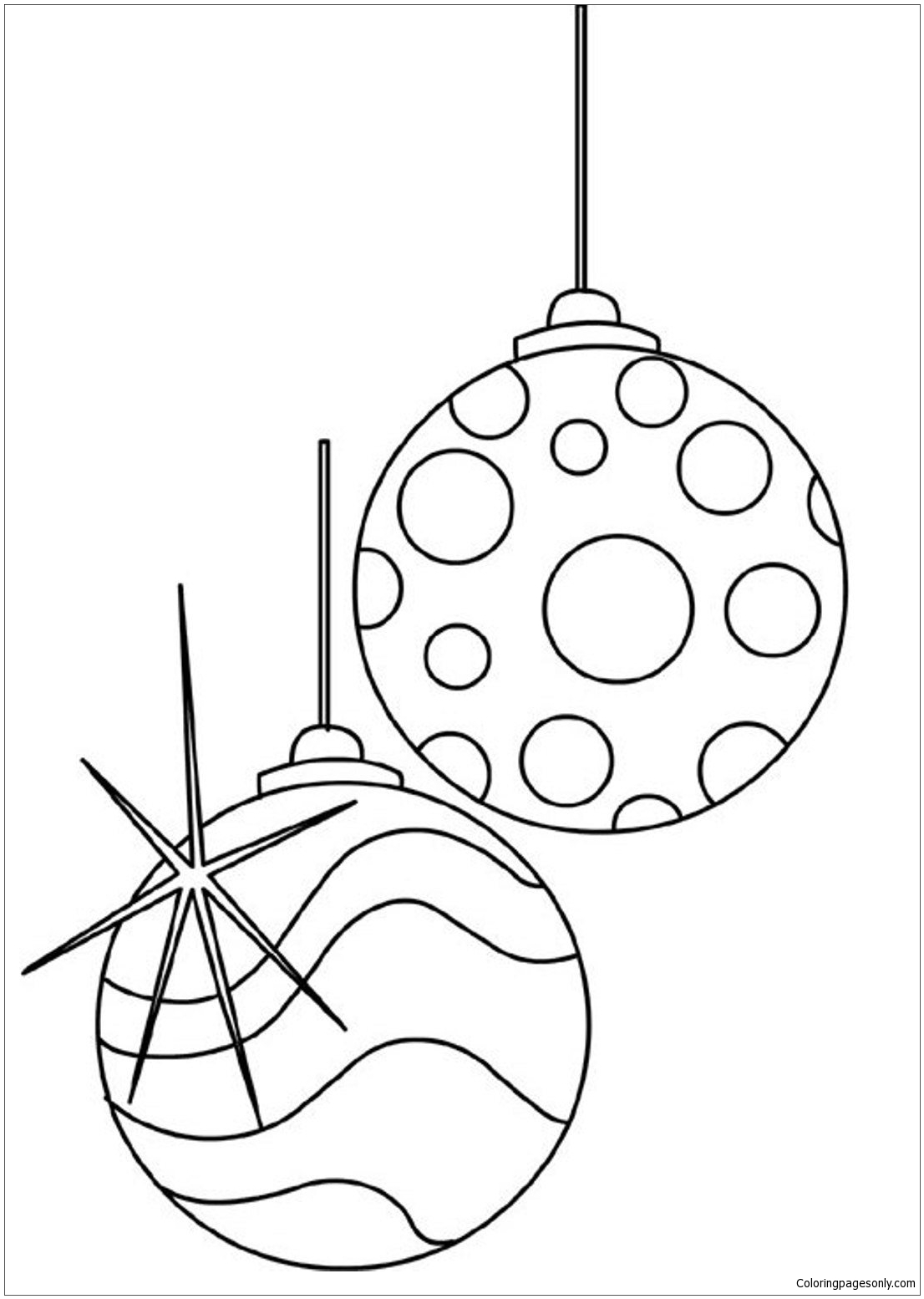 Balls Ornaments Christmas Coloring Pages