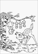 Bambi And His Friends  from Bambi Coloring Page