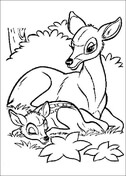 Bambi And Its Mom  from Bambi Coloring Pages